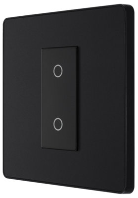 BG PCDMBTDS1B Matt Black Evolve 1 Gang 200W Trailing Edge Secondary Touch Dimmer - Black Insert