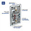 BG Screwless Flatplate Matt Black, 45A Large Plate Double Pole Switch With LED Indicator