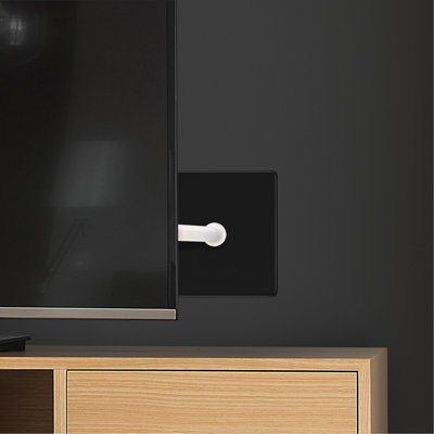 BG Screwless Flatplate Matt Black, Single Co-Ax Aerial Socket for TV or FM