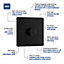 BG Screwless Flatplate Matt Black, Single Dimmer Switch, 2 Way, Trailing Edge 200W