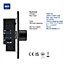 BG Screwless Flatplate Matt Black, Single Dimmer Switch, 2 Way, Trailing Edge 200W