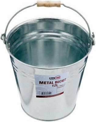 BH - 12 Litre Galvanised Strong Steel Metal Bucket with Handle ...