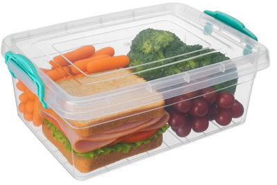 BH - 14L Plastic Storage Box with Lids - Pack of 1 Stackable Clear ...