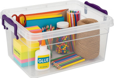 BH 7.5 Litres Plastic Storage Boxes with Lids - Pack of 2, Clear ...