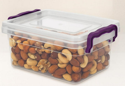 BH 7.5 Litres Plastic Storage Boxes with Lids - Pack of 2, Clear ...
