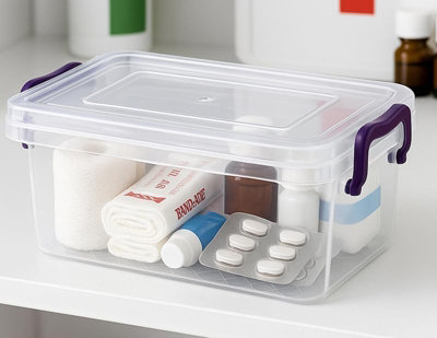 BH Plastic Storage Box with Lids - 15 Litres Stackable Clear Use for ...