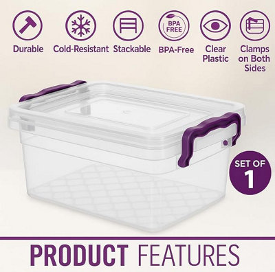 BH Plastic Storage Box with Lids - 30 Litres Stackable Clear Use for ...