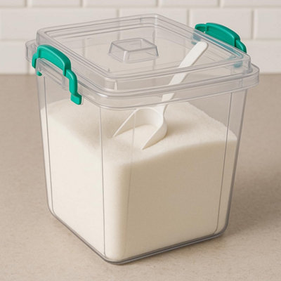 BH Plastic Storage Box with Lids - 35L Square Shape Stackable Clear ...