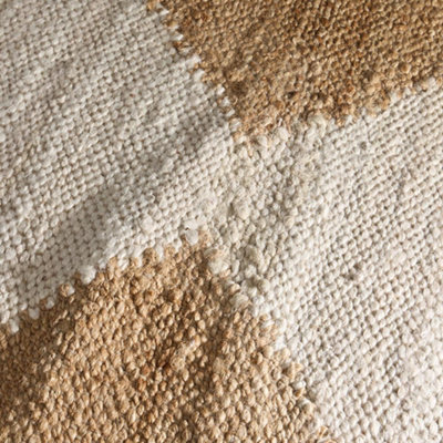 Bhangra Area Rug Jute Brown and Natural Diamon Design - 160 x 230cm