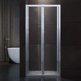 Bi-Fold Shower Door Enclosure 1900 x 760 mm Chrome Frame