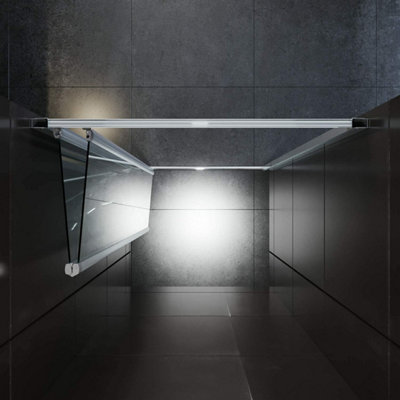 Bi-Fold Shower Door Enclosure 1900 x 760 mm Chrome Frame - 4