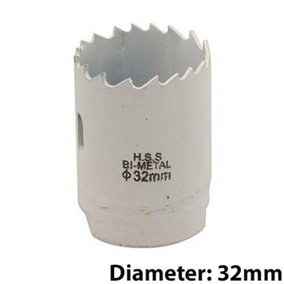 Bi Metal Core Drill Bits 32mm Diameter HSS STEEL Wood Hole Saw Worktop Cutters