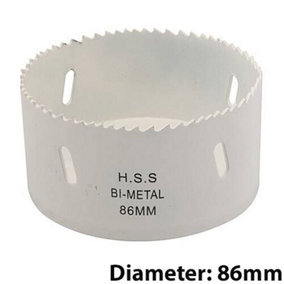 Bi Metal Core Drill Bits 86mm Diameter HSS STEEL Wood Hole Saw Worktop Cutters