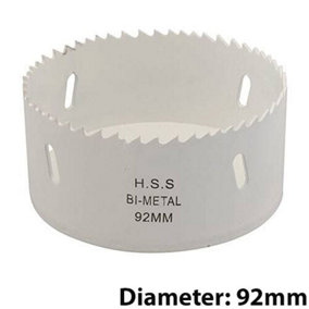 Bi Metal Core Drill Bits 92mm Diameter HSS STEEL Wood Hole Saw Worktop Cutters