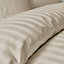 Bianca 300 Thread Count Cotton Satin Stripe Fitted Sheet Natural