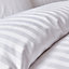 Bianca 300 Thread Count Cotton Satin Stripe Fitted Sheet White