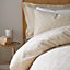 Bianca Bedding 180 Thread Count Waffle Cotton Circle Double Duvet Cover Set with Pillowcases Natural