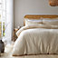 Bianca Bedding 180 Thread Count Waffle Cotton Circle Super King Duvet Cover Set with Pillowcases Natural