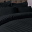 Bianca Bedding 300 Thread Count Cotton Satin Stripe Duvet Cover Set with Pillowcase Black