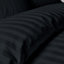 Bianca Bedding 300 Thread Count Cotton Satin Stripe Duvet Cover Set with Pillowcase Black