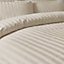 Bianca Bedding 300 Thread Count Cotton Satin Stripe Duvet Cover Set with Pillowcase Natural