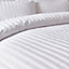 Bianca Bedding 300 Thread Count Cotton Satin Stripe Duvet Cover Set with Pillowcase White