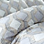 Bianca Bedding Atticus Geometric 200 Thread Count Cotton Reversible Double Duvet Cover Set with Pillowcases Grey