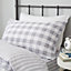Bianca Bedding Check and Stripe Cotton Reversible Duvet Cover Set with Pillowcase Grey