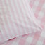 Bianca Bedding Check and Stripe Cotton Reversible Duvet Cover Set with Pillowcase Pink