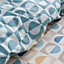 Bianca Bedding Hans Retro Spot 200 Thread Count Cotton Reversible King Duvet Cover Set with Pillowcases Blue