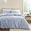 Bianca Bedding Hedgerow Hopper Floral 200 Thread Count Cotton Reversible Double Duvet Cover Set with Pillowcases Blue