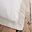 Bianca Bedding Oxford Lace 200 Thread Count Cotton Double Duvet Cover Set with Pillowcases White Natural
