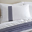Bianca Bedding Remy Embroidery 200 Thread Count Cotton Duvet Cover Set with Pillowcases White Blue