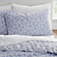 Bianca Bedding Shadow Leaves 200 Thread Count Cotton Reversible Double Duvet Cover Set with Pillowcases French Blue