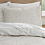 Bianca Bedding Shadow Leaves 200 Thread Count Cotton Reversible Double Duvet Cover Set with Pillowcases Natural
