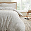Bianca Bedding Shadow Leaves 200 Thread Count Cotton Reversible Double Duvet Cover Set with Pillowcases Natural