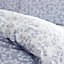 Bianca Bedding Shadow Leaves 200 Thread Count Cotton Reversible King Duvet Cover Set with Pillowcases French Blue