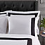 Bianca Bedding Tailored Cotton Duvet Cover Set with Pillowcases White / Black