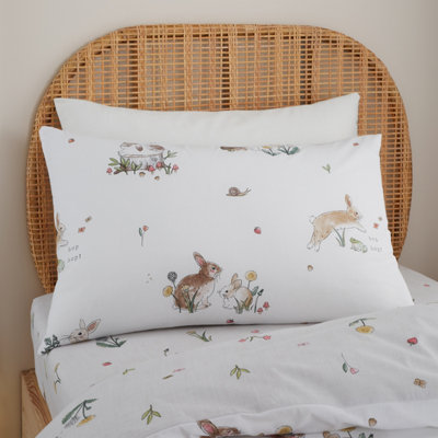 Bianca Bunny Rabbit Friends Cotton Fitted Sheet Natural