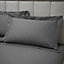 Bianca Fine Linens 180 Thread Count Egyptian Cotton Oxford 50x75cm + border Pillow case with envelope closure Charcoal Grey