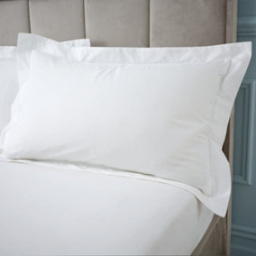 Bianca Fine Linens 180 Thread Count Egyptian Cotton Oxford 50x75cm + border Pillow case with envelope closure White