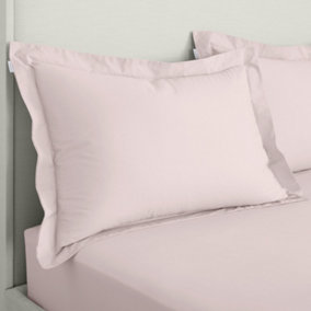 Bianca Fine Linens 200 Thread Count Cotton Percale Oxford 50x75cm + border Pack of 2 Pillow cases with envelope closure Blush Pink