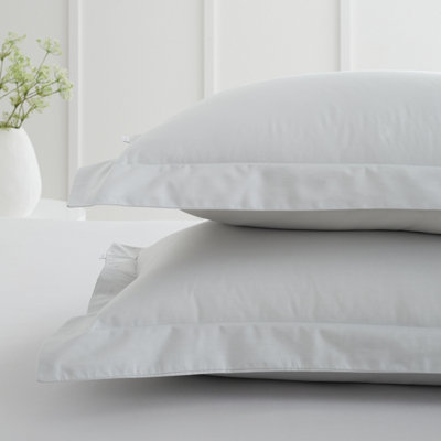 Bianca Fine Linens 200 Thread Count Cotton Percale Oxford 50x75cm + border Pack of 2 Pillow cases with envelope closure Grey