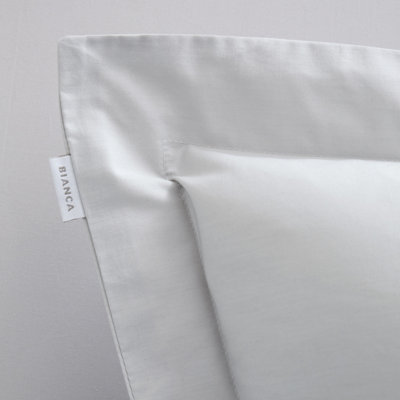 Bianca Fine Linens 200 Thread Count Cotton Percale Oxford 50x75cm + border Pack of 2 Pillow cases with envelope closure Grey
