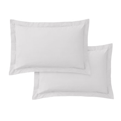 Bianca Fine Linens 200 Thread Count Cotton Percale Oxford 50x75cm + border Pack of 2 Pillow cases with envelope closure Grey