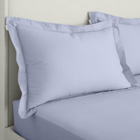 Bianca Fine Linens 200 Thread Count Cotton Percale Oxford 50x75cm + border Pack of 2 Pillow cases with envelope closure Lavender