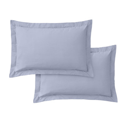 Bianca Fine Linens 200 Thread Count Cotton Percale Oxford 50x75cm + border Pack of 2 Pillow cases with envelope closure Lavender