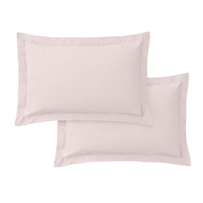 Bianca Fine Linens 400 Thread Count Cotton Sateen Oxford 50x75cm + border Pack of 2 Pillow cases with envelope closure Blush Pink