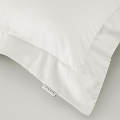 Bianca Fine Linens 400 Thread Count Cotton Sateen Oxford 50x75cm + border Pack of 2 Pillow cases with envelope closure Ivory