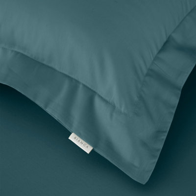 Bianca Fine Linens 400 Thread Count Cotton Sateen Oxford 50x75cm + border Pack of 2 Pillow cases with envelope closure Teal